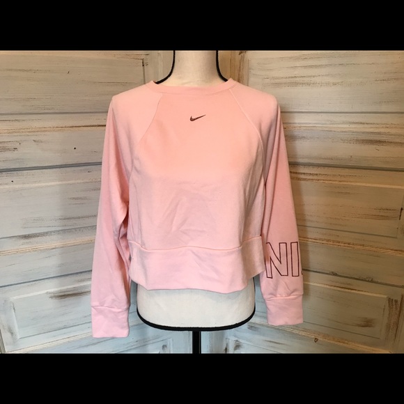 nike pink cropped sweatshirt